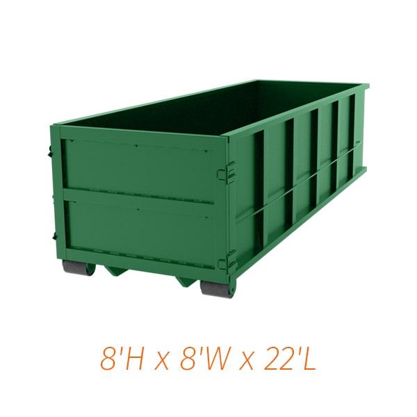 our 40 yard dumpsters have a weight limit of 8-10 tons, depending on the service provider